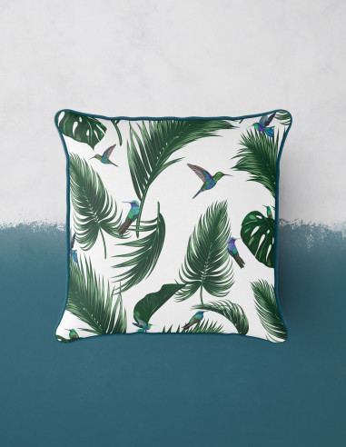 Jungle Blanc craie - Housse de coussin