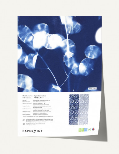 Cyanotype Lunaria Wallpanel - sample