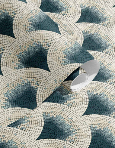Mosaïc Bleu - Rouleau 53cm x 10ml