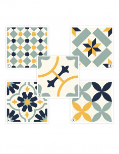 Carreaux Ciment Bleu Jaune...