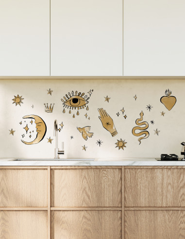 Mystic Ocre Aquarelle - Stickers 20 x...