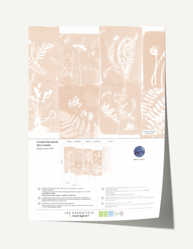 Cyanotype Fleurs des Champs Wallpanel...