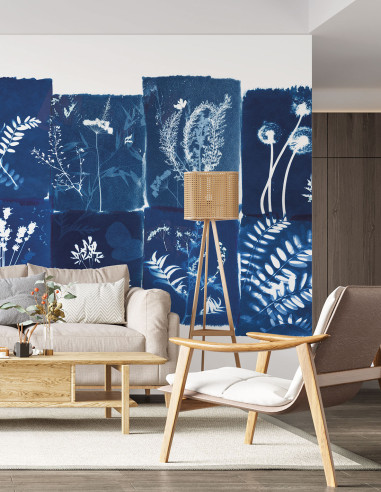 Cyanotype Fleurs des Champs - Wallpanel