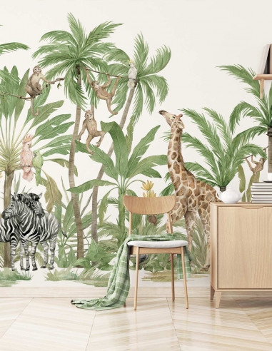 Palmiers Jungle - Wallpanel customizable