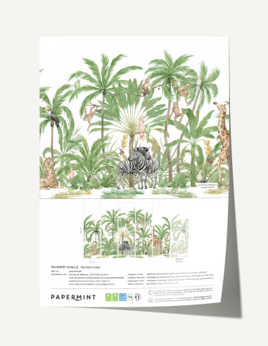 Palmiers Jungle Wallpanel - Sample
