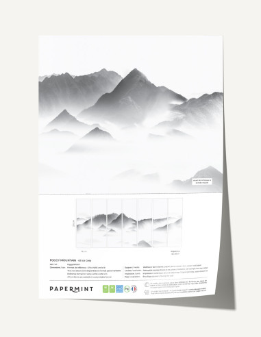 Foggy Mountain Wallpanel - Sample