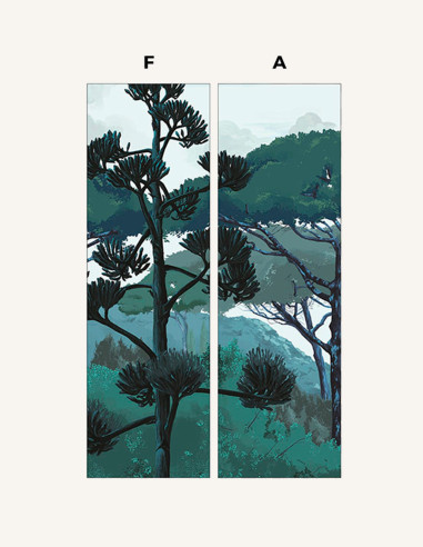 Toscane Vert - Fresque 2 lés, FA L156cm