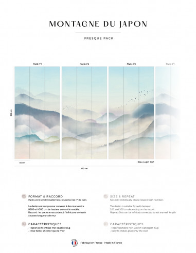 Montagne du Japon - Affresco a parete