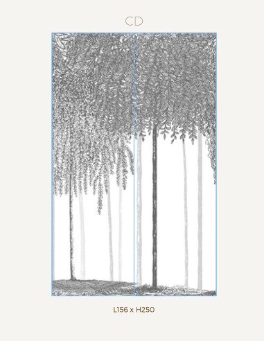 Woods Gris Quartz - 2-layer fresco,...