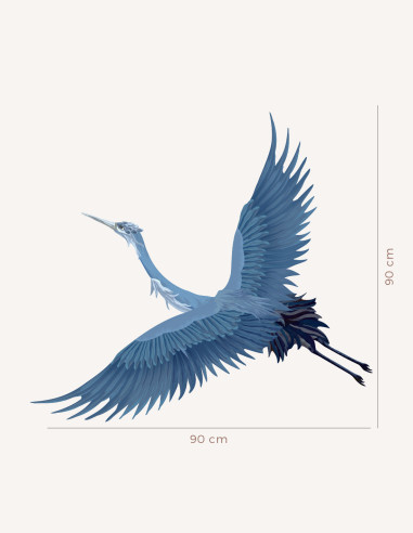 Héron -  Grand Sticker 90 x 90