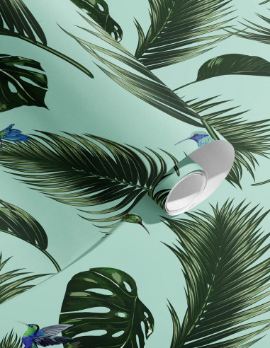 Jungle Vert d'eau - Rouleau 53cm x...
