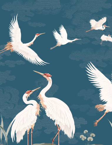 La Danse des Hérons affresco a parete...