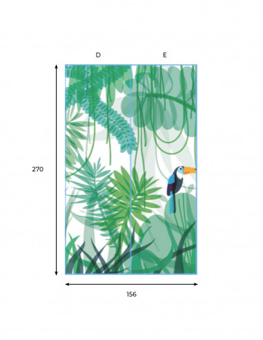 Toucan Green - Wallpanel H.270cm x...
