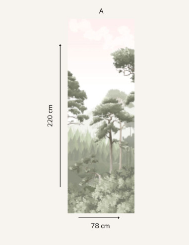 Oka Vert Forêt - Lé unique L 78 cm x...