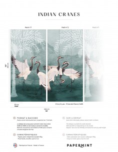 Indian Cranes • Fresque...