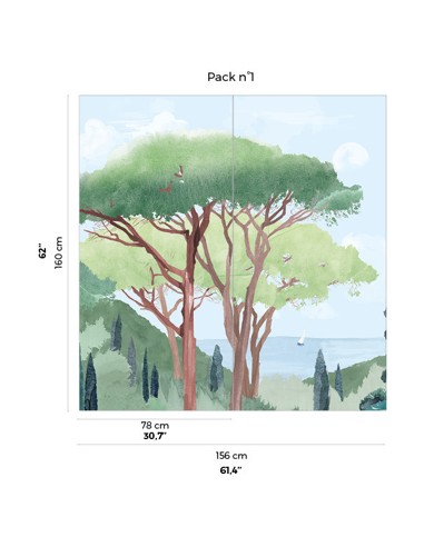 Toscane Aquarelle - Fresque pack L156...