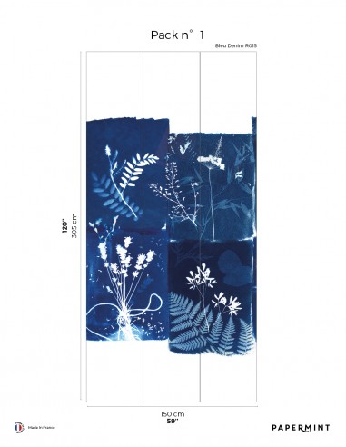Cyanotype Fleurs des Champs Bleu roi...